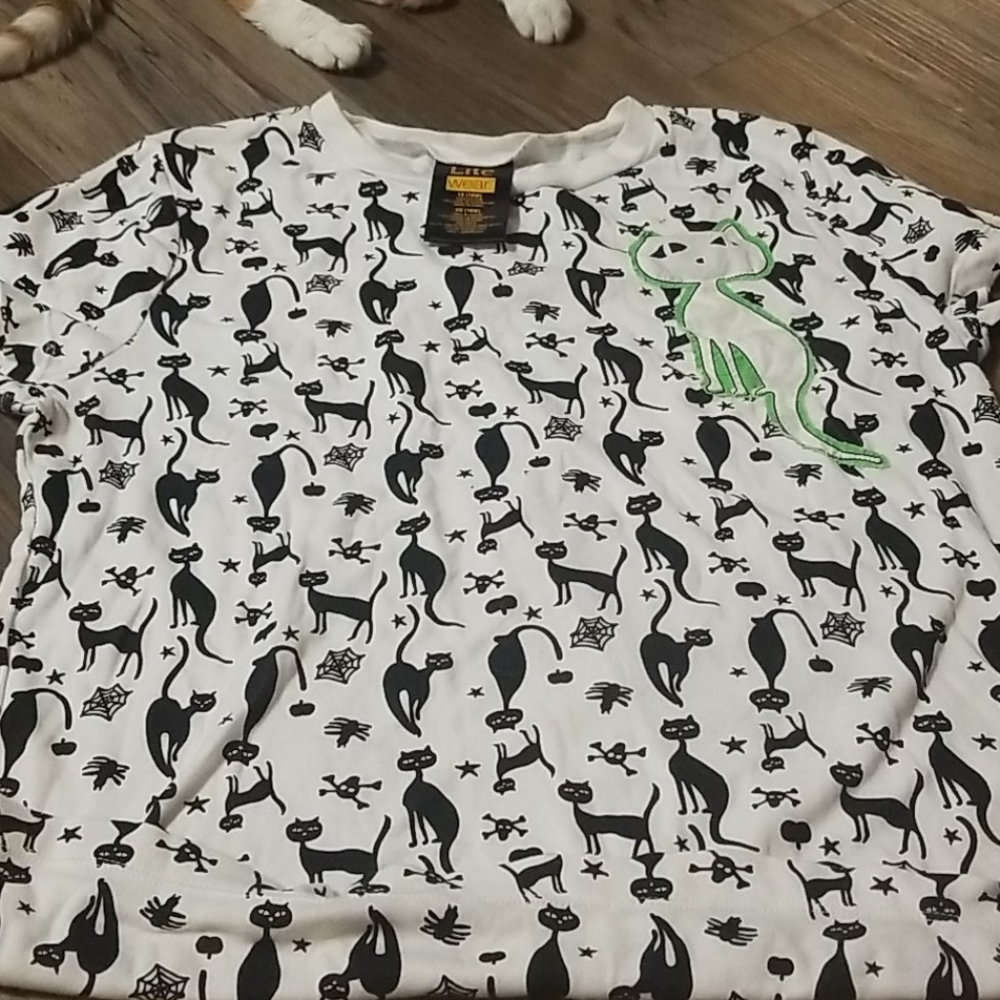 Halloween black cat shirt